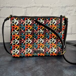 Fossil Fiona Retro Multicolor Arrows w/Key Crossbody Bag Purse